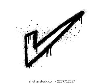 Check sign. Spray painted graffiti check mark in black over white. isolated on white background. vector illustration