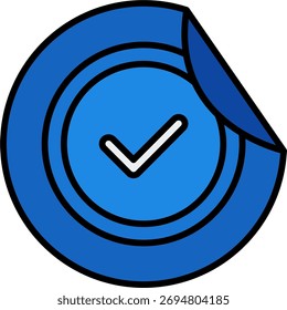 Compruebe el diseño del Vector de la muestra en estilo moderno, marca de Aprobación y concepto de confirmación del documento, ilustración verificada del símbolo. Icono de línea llena