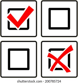 Check sign vector isolated on white 