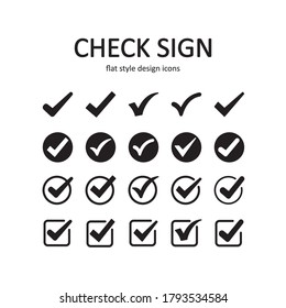 Compruebe las señales. Conjunto de iconos de marcas de lista de verificación. Ilustración gráfica vectorial. Adecuado para diseño de sitios web, logotipo, aplicación, plantilla y ui.