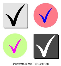 check. simple flat vector icon illustration on four different color backgrounds