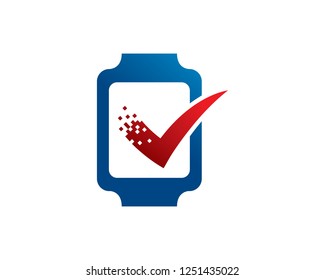 Check Smart Watch Logo Template Design Vector, Emblem, Concept Design, Creative Symbol, Icon