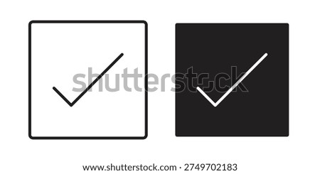 Check Square icon concept. Thin line symbol. Vector illustration isolated. Editable stroke.