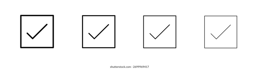 Check Square icons. editable stroke icon collection.