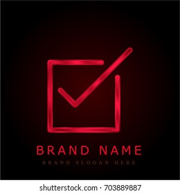 Check Square red chromium metallic logo