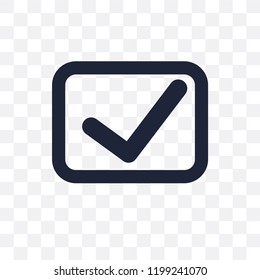 Check Square transparent icon. Check Square symbol design from Web navigation collection. Simple element vector illustration on transparent background.