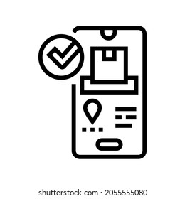 check status phone app line icon vector. check status phone app sign. isolated contour symbol black illustration