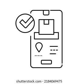 Check Status Phone App Line Icon Vector. Check Status Phone App Sign. Isolated Contour Symbol Black Illustration