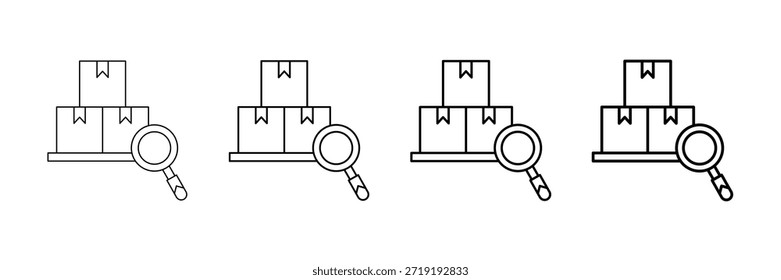 Conjunto de Vectores de iconos de stock en diferentes estilos de línea de trazo