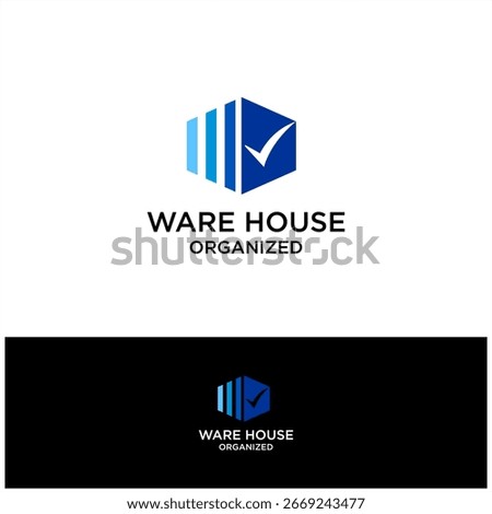Check Storage Warehouse Logo Vector Design Business Icon Company Factory Delivery Architecture Building Industry Container Construction Symbol Box Cargo Logistic Transport