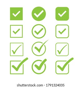 check symbol with box and circle -vector illustration 