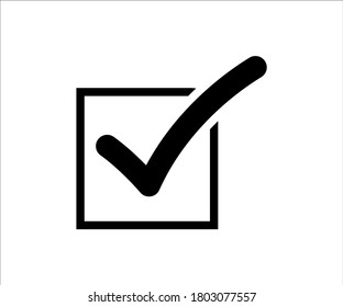 check symbol with box -vector illustration