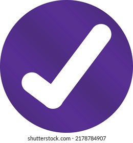 Kontrollsymbol in einem metallischen violetten Kreis