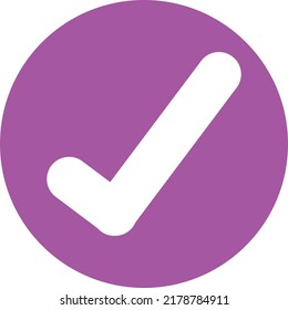 Check symbol enclosed within a neon pink circle