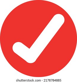 Check symbol enclosed within a red circle