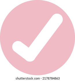 Check symbol enclosed within a rose petal circle