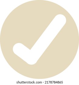 Check symbol enclosed within a sand circle