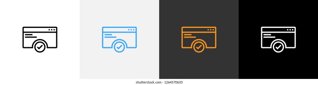 check symbol outline computer programming icon, vector illustration