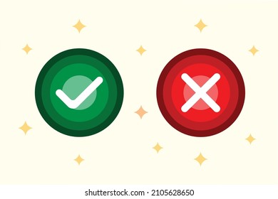 Check symbol for right and cross symbol for wrong vector art design