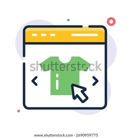 Check t this amazing flat style icon of online shopping