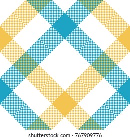 Check tablecloth pixel seamless fabric texture. Vector illustration.