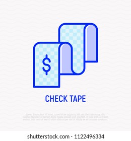 Check tape thin line icon. Modern vector illustration.