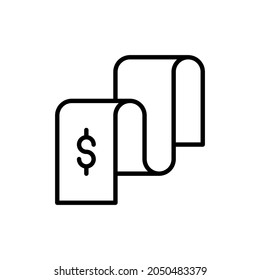 Comprobar el icono de la línea delgada de la cinta. Ilustración vectorial moderna.