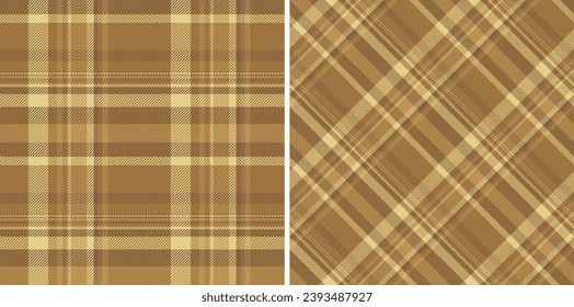 Check tartan texture of vector fabric pattern with a plaid textile seamless background set in nature colors.