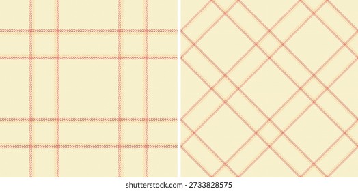 Vector de cuadros de tela sin fisuras con textura a cuadros de fondo textil. Ubicado en colores de la puesta del sol para ideas de decoración de la habitación.
