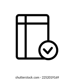 Check task line icon isolated on white background. Black flat thin icon on modern outline style. Linear symbol and editable stroke. Simple and pixel perfect stroke vector illustration.