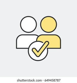 Check team symbol concept. Flat and isolated vector eps illustration icon with minimal and modern design.