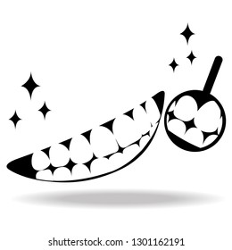 Check the teeth with a cartoon smile.