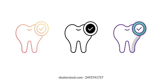 Check teeth icon design with white background stock illustration