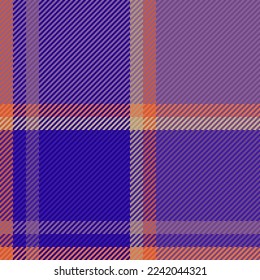 Check textile background. Plaid fabric seamless. Vector pattern tartan texture in violet and pink colors.