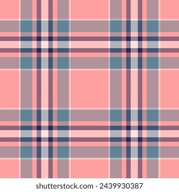 Check textile background of texture plaid seamless with a tartan pattern fabric vector in pastel and light colors.