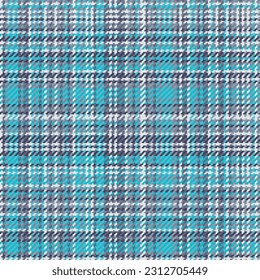 Check textile fabric of tartan pattern seamless with a background vector plaid texture in pastel and cyan colors.