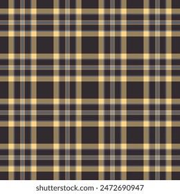 Check textile fabric of vector pattern seamless with a texture background tartan plaid in amber and pastel colors.
