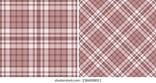 Check textile pattern of seamless plaid background with a tartan fabric texture vector set in vintage colors.