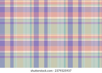 Compruebe el patrón textil del vector estratificado con un fondo de tela sin fisuras en colores pastel y naranja.