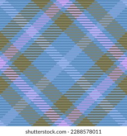 Check textile seamless. Fabric pattern texture. Background vector tartan plaid in purple and yellow colors.
