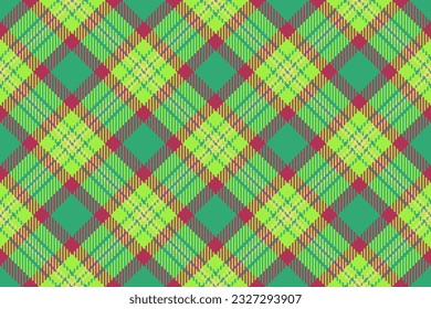 Check textile tartan of seamless pattern texture with a vector plaid fabric background in mint and green colors.