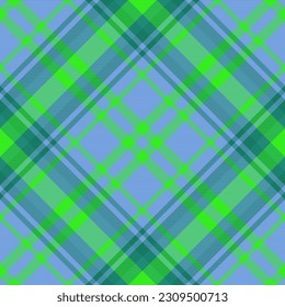 Check texture pattern of seamless background vector with a fabric plaid textile tartan in blue and turquoise colors.