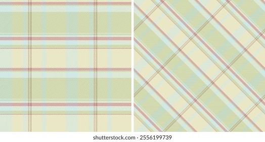 Check texture pattern of seamless textile vector with a fabric plaid tartan background. Set in nature colours for fashion trends for every season and holiday.