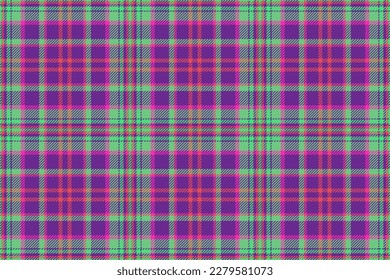 Check texture pattern. Textile fabric seamless. Vector tartan background plaid in turquoise and green colors.
