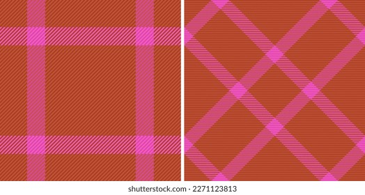 Check texture plaid. Background vector seamless. Tartan textile pattern fabric in set.