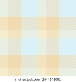 Check texture plaid of tartan pattern background with a seamless fabric vector textile in light and wheat colors.