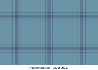 Check texture plaid. Textile background seamless. Vector pattern tartan fabric in cyan and blue colors.