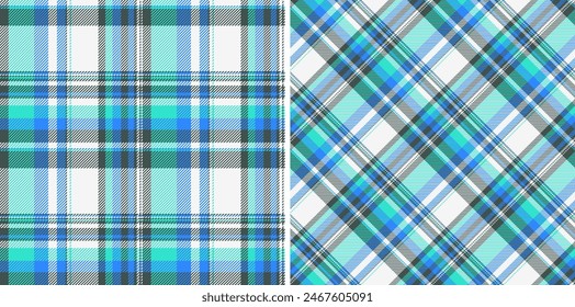 Check texture plaid of vector background fabric with a pattern textile seamless tartan set in neon colors.