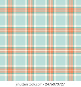 Check texture seamless of pattern background tartan with a vector fabric plaid textile in light and orange colors.
