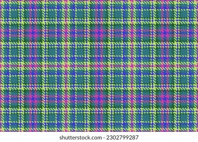 Check texture textile. Background seamless plaid. Fabric pattern vector tartan in lime and green colors.